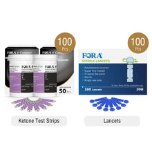 Load image into Gallery viewer, Fora 6 Connect Complete Kit Super Sale (100 pcs Glucose strips and 100 pcs Ketone strips)